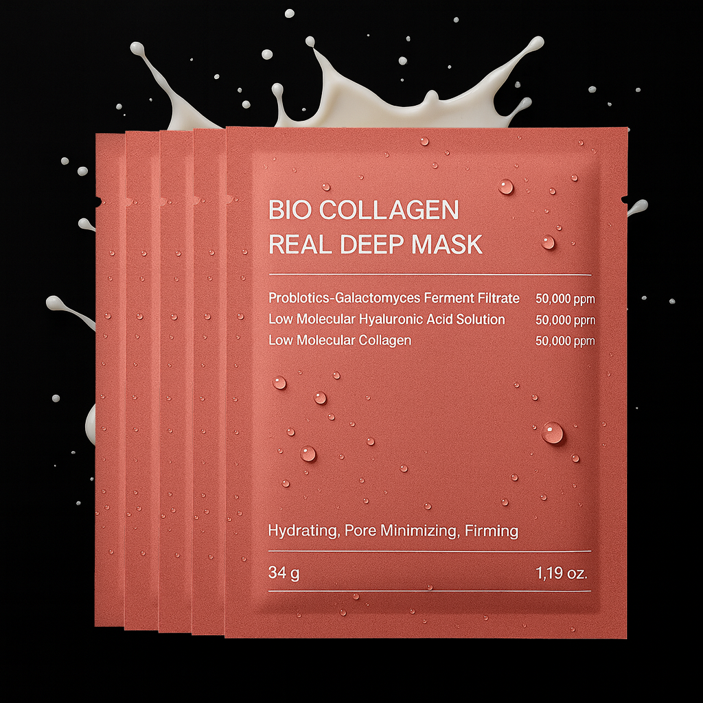 1/4/10PCs Bio Collagen Face Mask Shrink Pores Deep Hydrating Overnight Mask Moisturizing Refreshing Brightening Face Skin Care